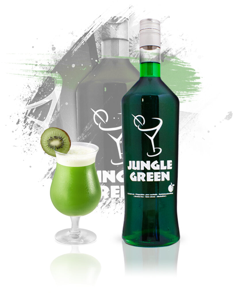 Bouteille verre cocktail Jungle Green