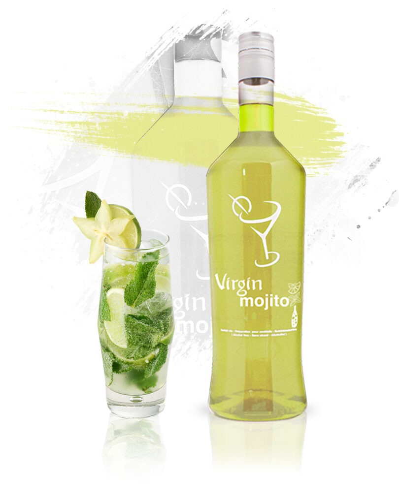 Bouteille verre cocktail Virgin Mojito